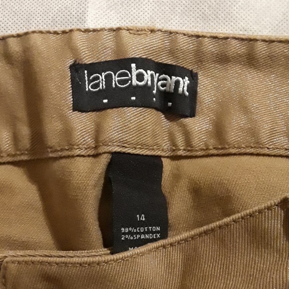 LANE BRYANT SHIMMERY GOLD PANTS - Picture 5 of 8